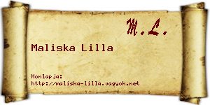 Maliska Lilla névjegykártya